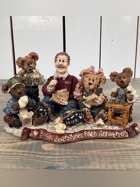 1998 Boyds Bears Figurine Style #227803 Bearstones Fifth Anniversary #2858